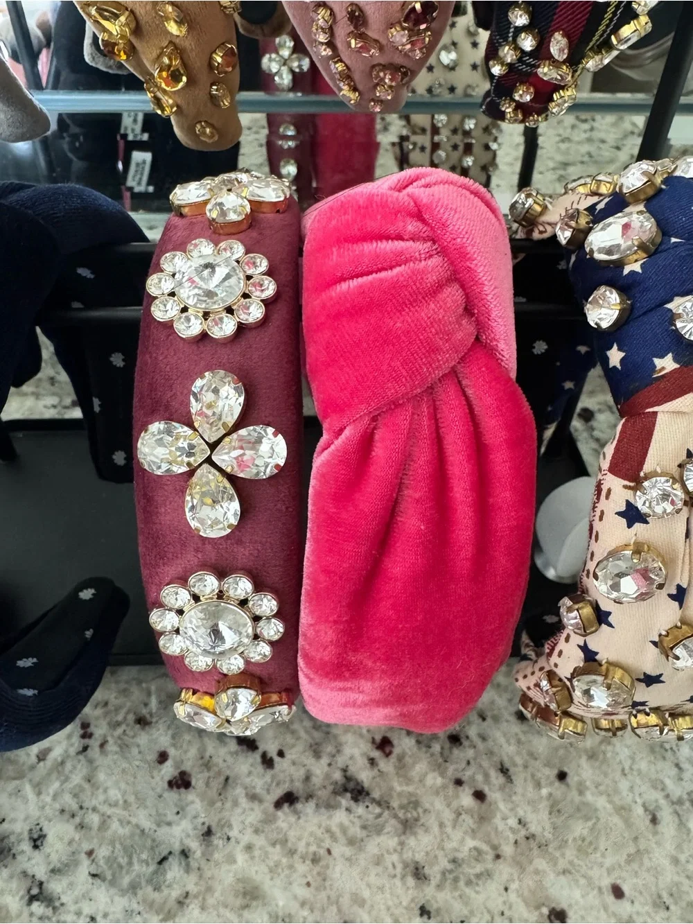 Lele Sadoughi Hot Pink Velvet Headband